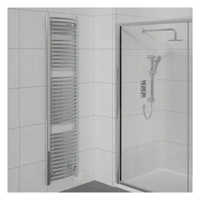 WarmeHaus Prefilled Electric Curved Heated Towel Rail Radiator for Bathroom Kitchen Chrome 1800x