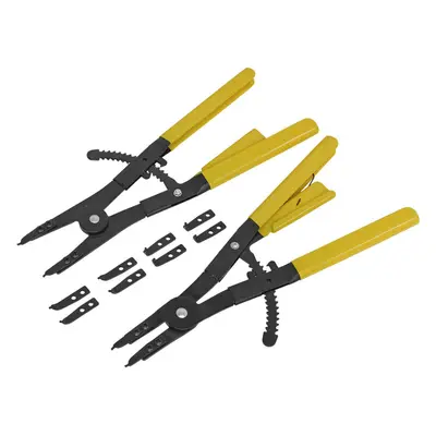 400mm Circlip Pliers Set - Internal & External - Interchangeable Tips PVC Grip