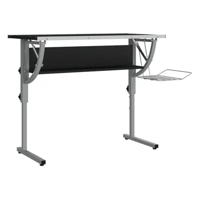 (black) vidaXL Craft Desk Engineered Wood and Steel Work Table Desk Multi Colours