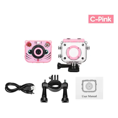 (Pink, C) HD 2.0 Inch LCD Screen Children Mini Digital 1080P Camera Camcorder with 400mAh Rechar