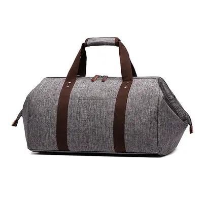 (Grey) 35L Folding Travel Duffel Bag Water Resistant Polyester Sports Gym Luggage Bag Handbag Sh