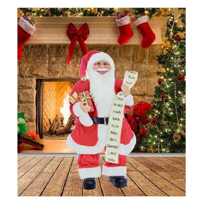 Red Traditional Standing Father Christmas With Glasses Santa 60cm