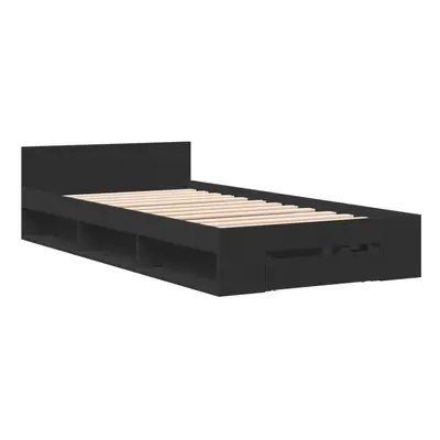 (black, x cm) vidaXL Bed Frame with Drawers Bed Base Smoked Oak 200x200 cm Engineered Wood