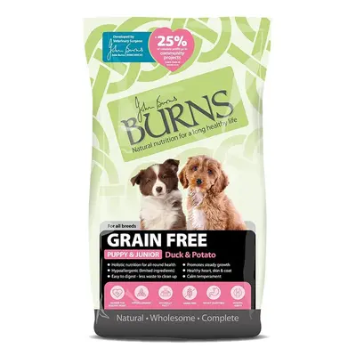 Burns Pet Nutrition Hypoallergenic Complete Dry Dog Food Puppy Grain Free Duck and Potato Grain 