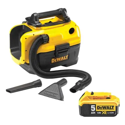 Dewalt 18V XR Cordless Wet Dry Vacuum With 5Ah Battery - Black/Yellow