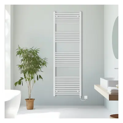 (White, 1800x600mm) Prefilled Electric Straight Heated Towel Rail Radiator Ladder Warmer