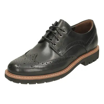 (UK 11, Black) Mens Clarks Formal Brogues Batcombe Wing - G Fit