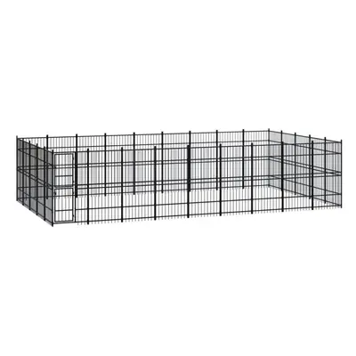 vidaXL Outdoor Dog Kennel Steel Outdoor Puppy Enclosure Dog Pet Supply Cage