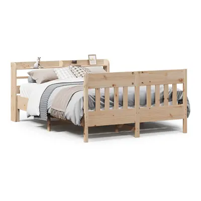 vidaXL Bed Frame with Headboard Bed Base Bedstead 160x200 cm Solid Wood Pine