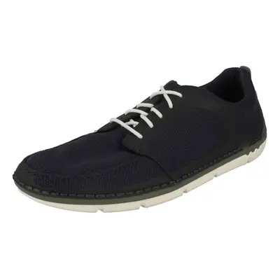 (UK 8.5, Navy (Blue)) Mens Clarks Casual Lace Up Trainers Step Maro Sol - G Fit