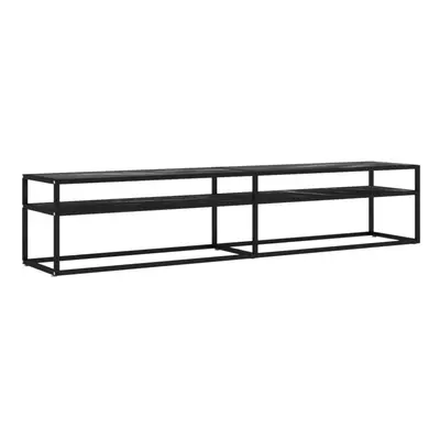 vidaXL TV Cabinet Black Marble Tempered Glass Stereo Hifi Cabinet TV Stand