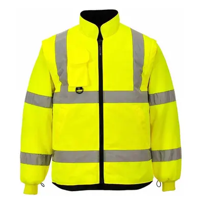 (2XL, Yellow) Portwest - Hi-Vis Safety Workwear 7-in-1 Traffic Workwear Jacket