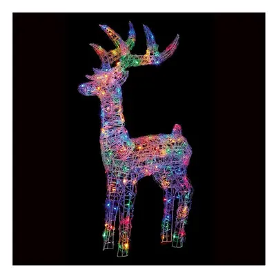 Premier 1.15M Multi Action Lit Soft Acrylic Reindeer Multi Colour Led Lights