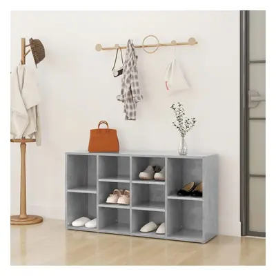 vidaXL Shoe Bench Concrete Grey Engineered Wood Shoe Cabinet Organiser Storage