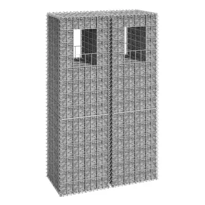 vidaXL 2x Gabion Basket Posts Iron Patio Outdoor Garden Planter Gabion Post