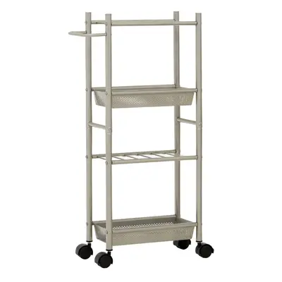 4 TIER TROLLEY BRUSH NICKEL WITH BASKETS