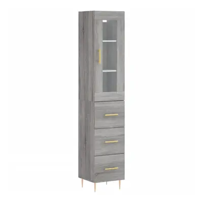 (grey sonoma, drawers) vidaXL Highboard Sideboard Cupboard Storage Cabinet Smoked Oak Engineered