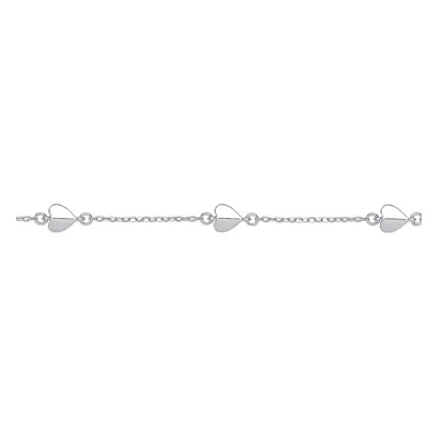 Jewelco London Ladies Sterling Silver Love Heart Per Inch Charm Bracelet 5mm - GVB442