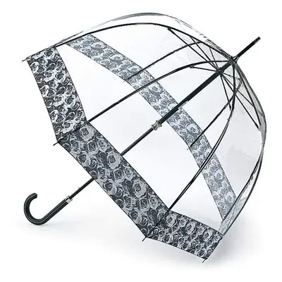 Fulton Birdcage Luxe Photo Rose Print Umbrella, Black