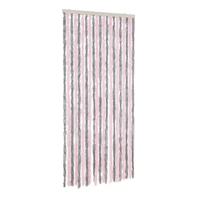 vidaXL Fly Curtain Fly Screen Curtain Silver Grey and Pink 90x200 cm Chenille