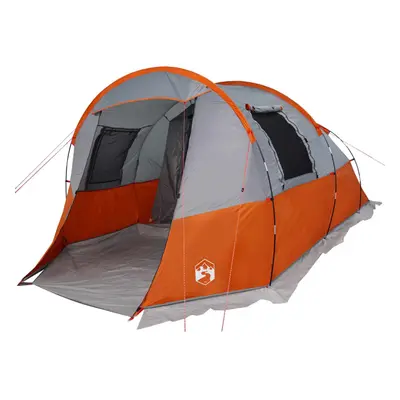 vidaXL Camping Tent Tunnel 4-Person Lightweight Tent Grey & Orange Waterproof