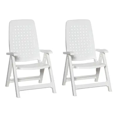 Outsunny Piece Outdoor Folding Chairs w/ 4-Position Back for Dining