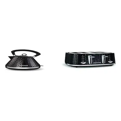 Morphy Richards Vector Pyramid Kettle Traditional Kettle Black + Slice Toaster Black Four Slice 