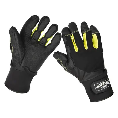 PAIR Large Anti-Vibration Gloves - Breathable Fabric - Power Tool Impact Gloves