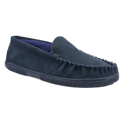 (6 UK, Navy) Cotswold Mens Sodbury Suede Moccasin Slippers