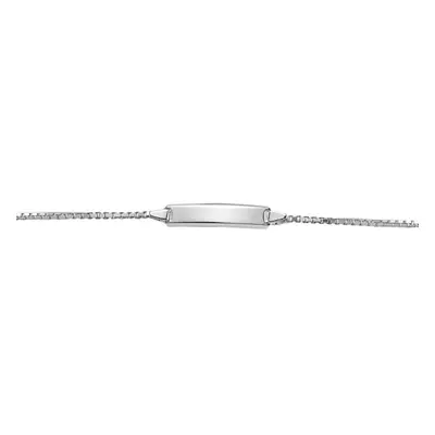 Jewelco London Girls Sterling Silver Box Link ID Identity Bracelet 6mm / inch - ID16