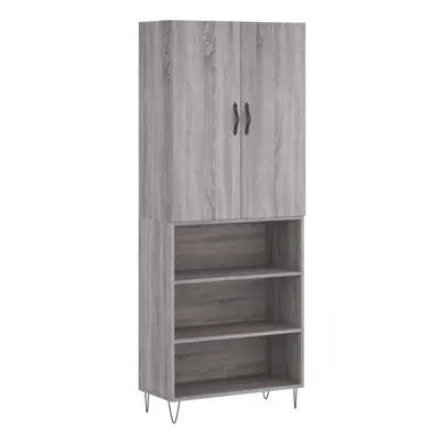 (grey sonoma, shelves) vidaXL Highboard Sideboard Storage Cabinet Home Side Cabinet Engineered W