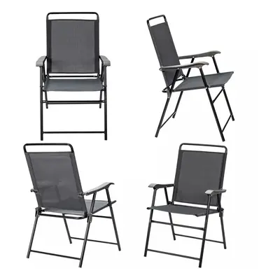 Set of Patio Folding Chairs Portable Armchair Dining Chair