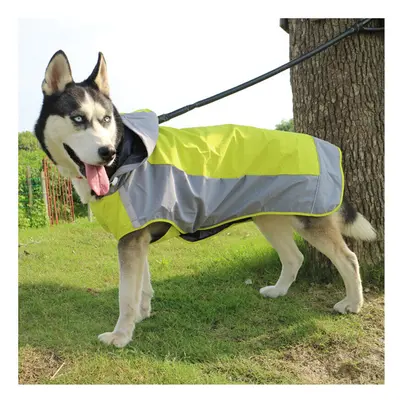 (Green, 2XL) Dog Raincoat Waterproof Clothes Jumpsuit Hooded Overalls Cloak Labrador