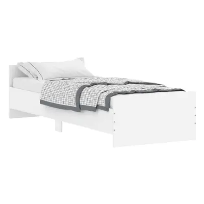 (white, x cm) vidaXL Bed Frame with Headboard and Footboard Mattress Foundation Bed Base