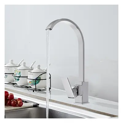 Modern Swivel Spout Kitchen Sink Taps Basin Mixer Tap Square Brass Faucet