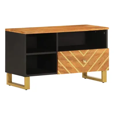 vidaXL TV Cabinet TV Unit Cabinet TV Stand Brown and Black Solid Wood Mango