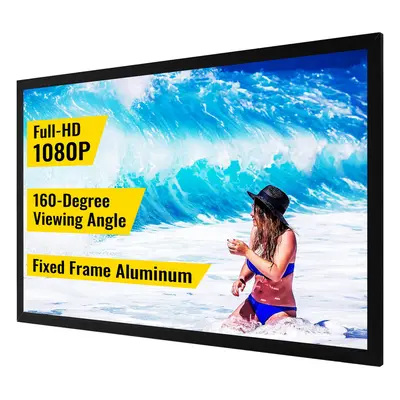 VEVOR Projection Screen 16:9 4K HDTV Movie Screen Fixed Frame 3D Projector Screen for 4K HDTV Mo