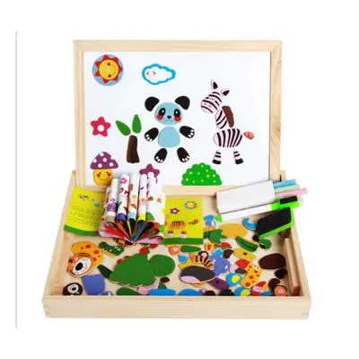 (A) Children's Magnetic Puzzle Double-sided Drawing Board Early Childhood Education Indoor toys