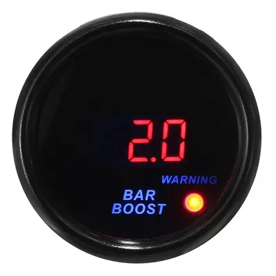 2" 52mm -1~2 BAR Turbocharger Boost Gauge Digital LED Display Black Face Car Meter with Sensor