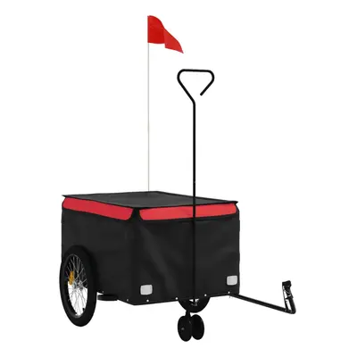 (red, x x cm) vidaXL Bike Cargo Trailer Bike Carriage Bicycle Wagon Trailer with Flag Iron