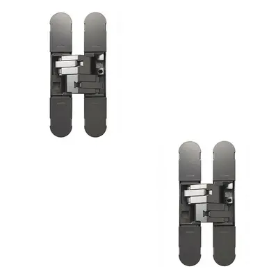 2x x 30mm Concealed Heavy Duty Hinge Fits Unrebated Doors Matt Nickel