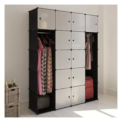 vidaXL Modular Cabinet Compartments Black and White 37x146x180.5cm Storage