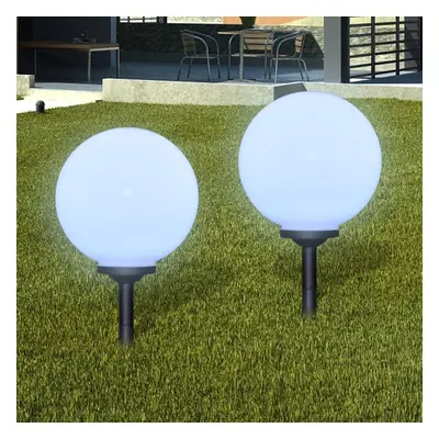 vidaXL 2x Outdoor Path Solar Lamp 30cm Ground Spike Garden LED Ball Light