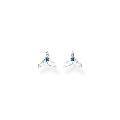 Thomas Sabo Studs Earrings With Tail Fin & Blue Stones H2228-644-1