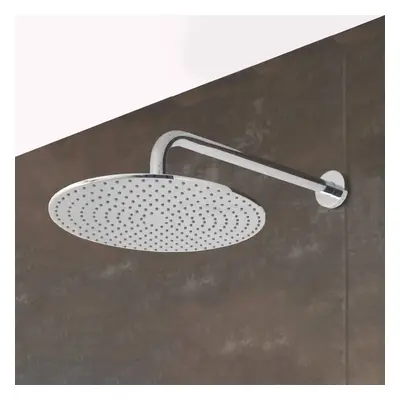 Bathroom Fixed Chrome Rainfall Shower Round Head With Rubber Nozzles 250mm