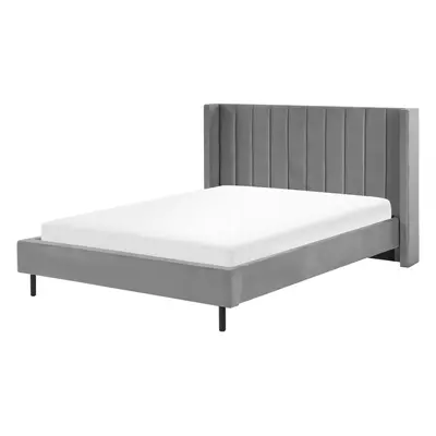 Bed VILLETTE x cm (EU King Size) Velvet Grey