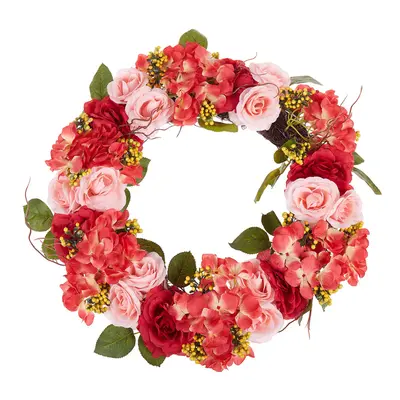 Door Wreath Ã¸ cm Red and Pink AGULO