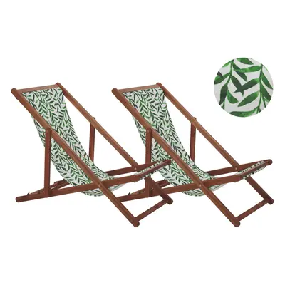 Sun Lounger Wood Dark Brown ANZIO