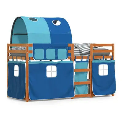 (light brown and blue, x cm) vidaXL Bunk Bed with Curtains Kids Twin Sleeper Pink 80x200 cm Soli