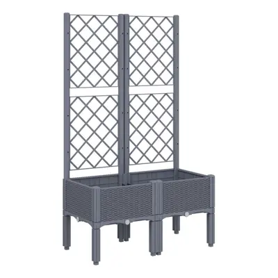 (grey, x x cm) vidaXL Garden Planter with Trellis Patio Flower Pot Planter Box Light Grey PP